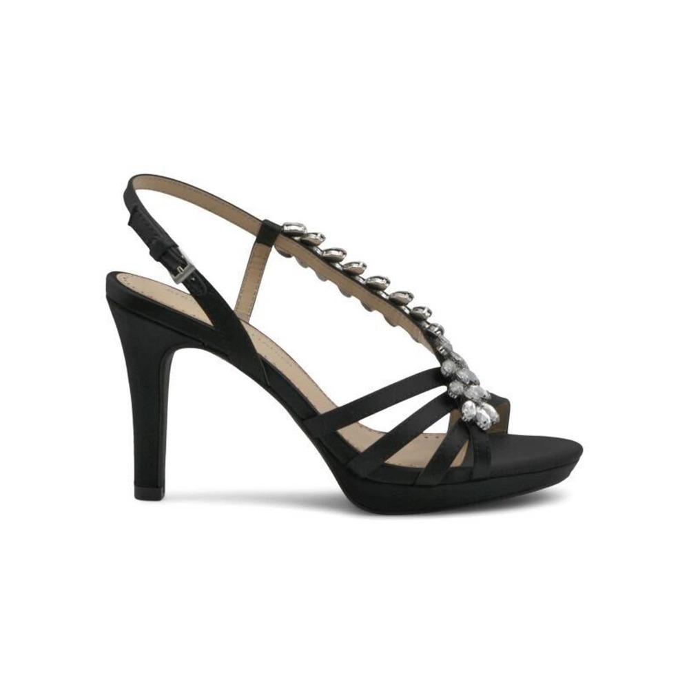 NEW ADRIENNE VITTADINI Germaine Embellished Slingback Sandals BLACK SZ 10
